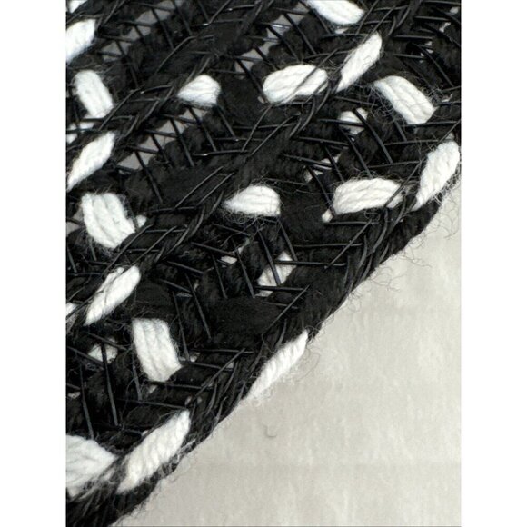 Fashion Hat Wide Brim Woven Sun Hat Beaded String Band NWT Black - Picture 9 of 15